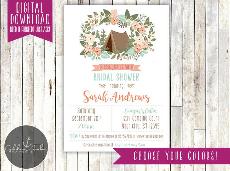 Camping Themed Bridal Shower Ideas Themes