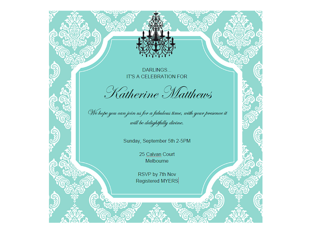 Breakfast at tiffany's clearance baby shower invitations