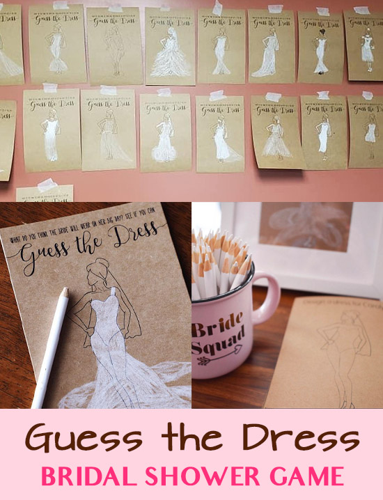 guess the dress bridal shower game