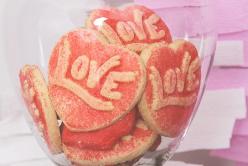 Pink and Red Love Bridal Shower cookies