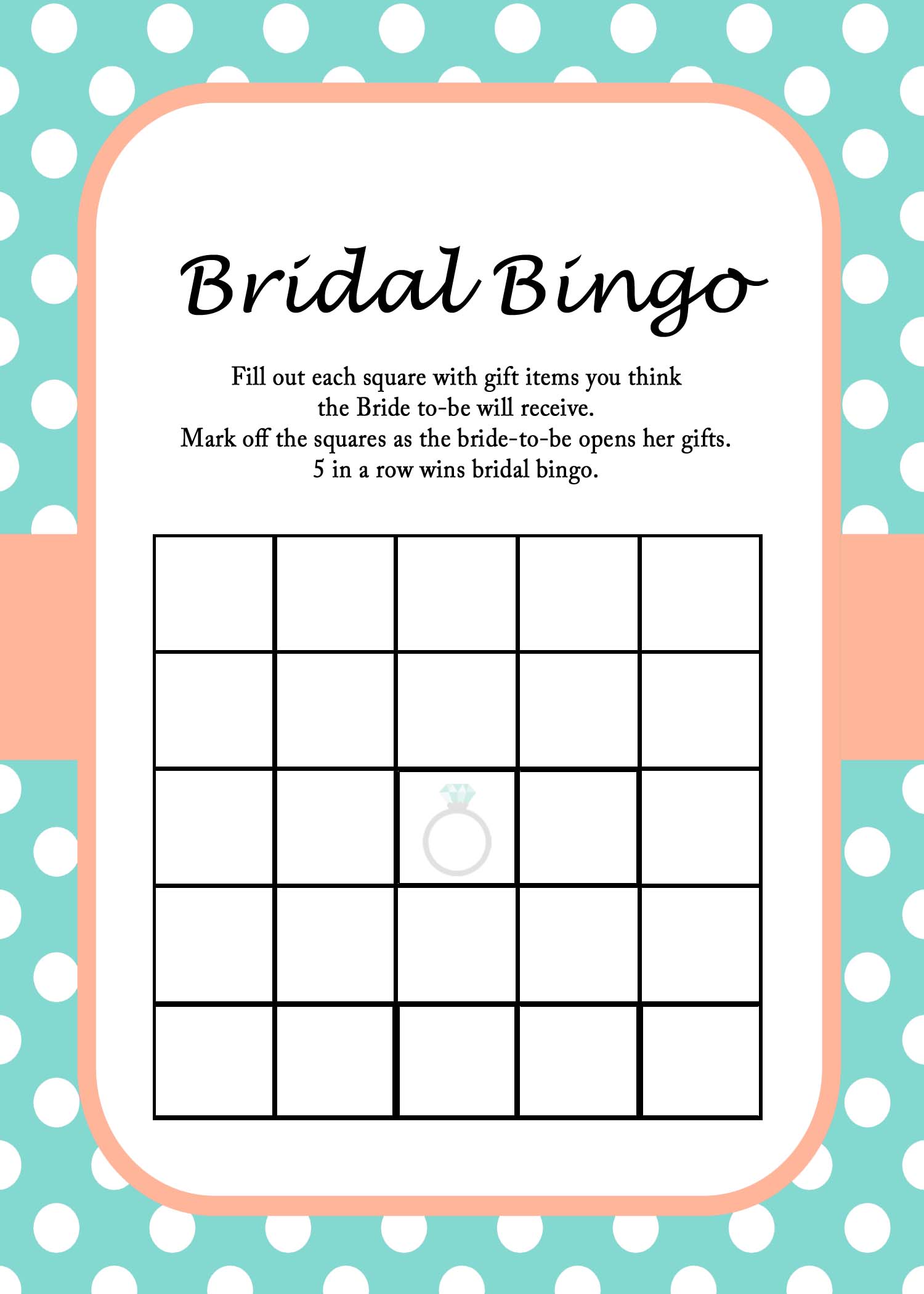 FREE Mint Bridal Shower Game Printables - Bridal Shower Ideas - Themes