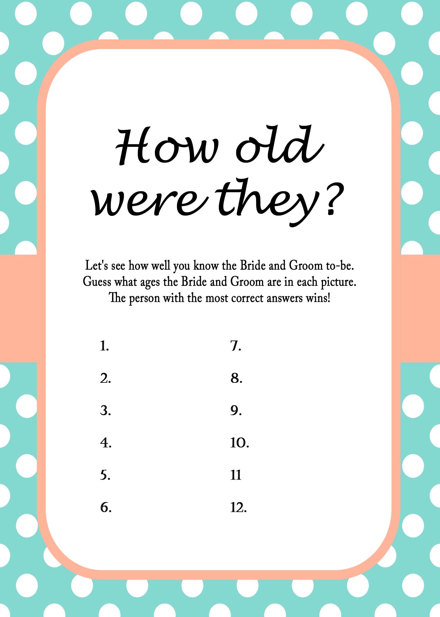 free mint bridal shower game printables bridal shower ideas themes