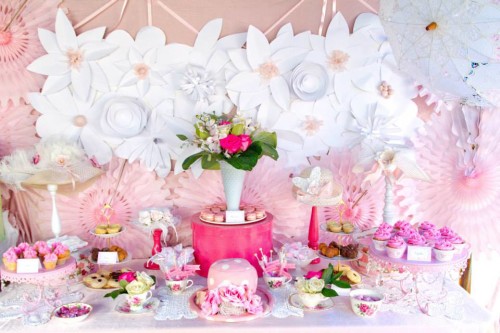 Pink and White High Tea Bridal Shower ideas