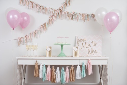 Pink, Mint and Gold Bridal Shower ideas