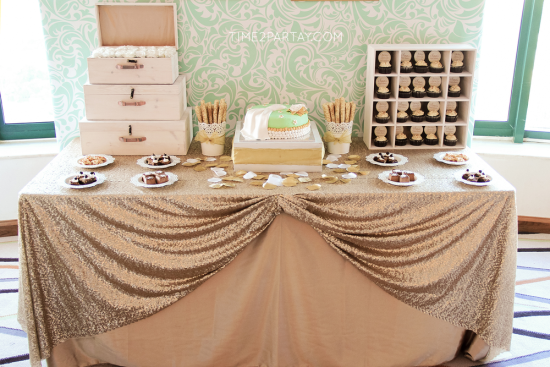 A Mint to Be Bridal Shower dessert table treats