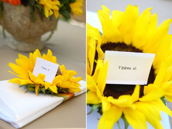 Tuscany Inspired Bridal Shower sunflower napkin ring