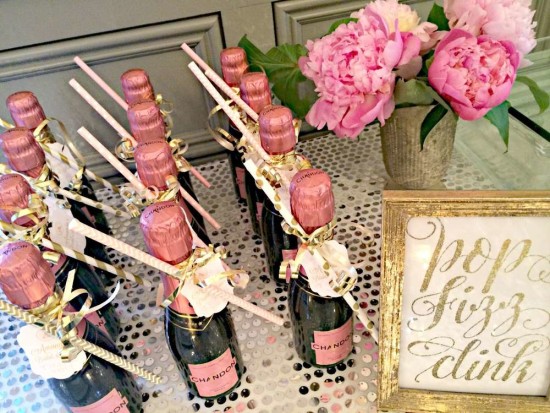 Bubbly Bar Bridal Shower Mini Champagne Bottle Favors