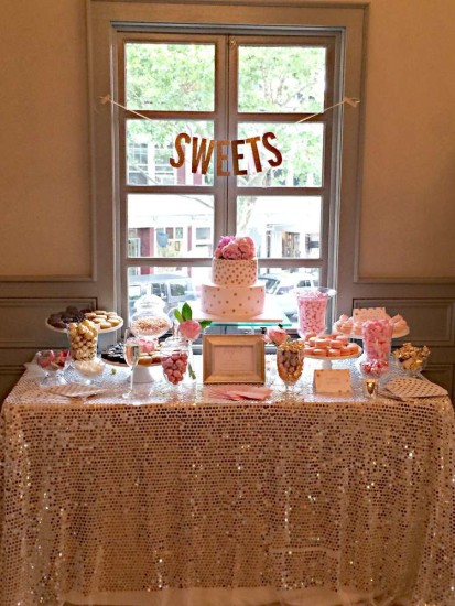Bubbly Bar Bridal Shower sweets table