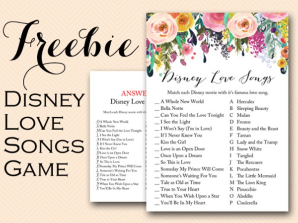 free match disney love songs game
