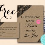 Free Black Lace Burlap How Many Kisses in the Jar Game