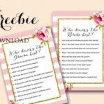 Free Pink Bridal Shower Game – Who Knows Bride & Groom