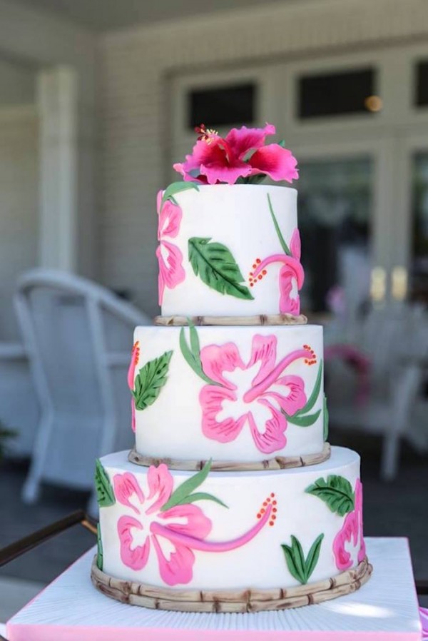 Tropical-Bridal-Shower-Cake