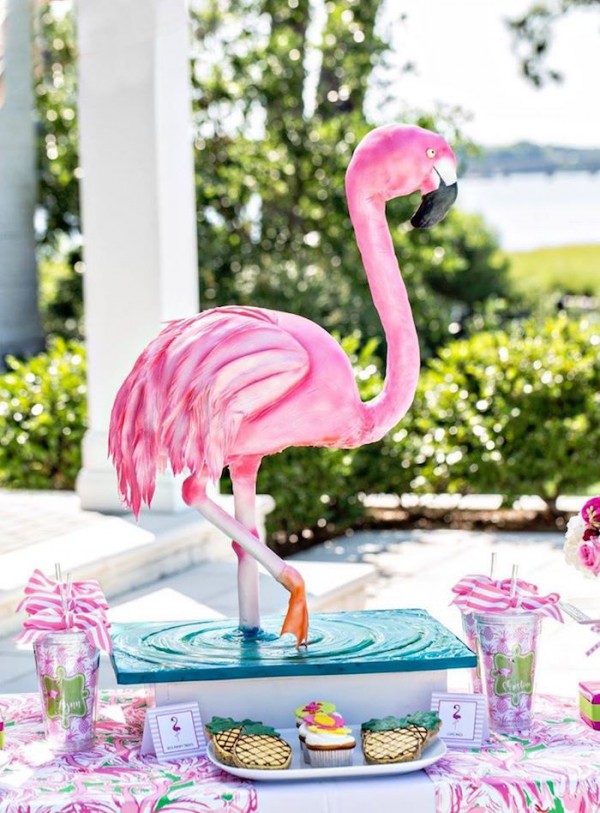 Tropical-Bridal-Shower-Flamingo-Cake
