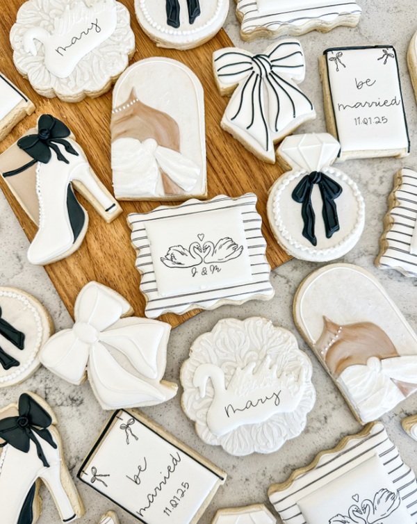 elegant swan lake cookies