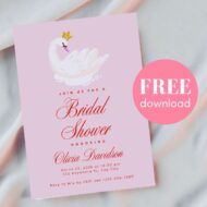 free editable swan invitation