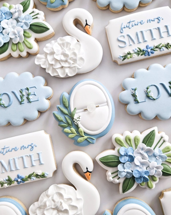swan and Florals for a dreamy bridal shower