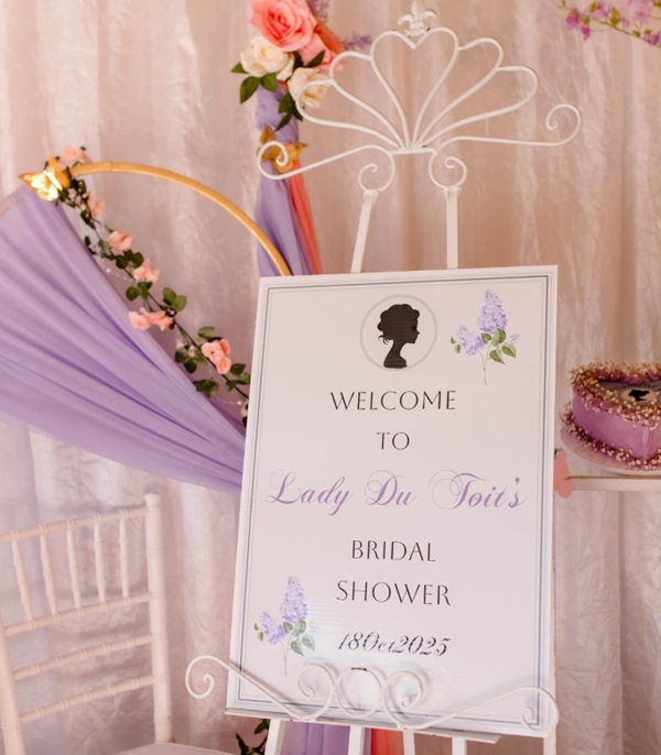 Bridgerton theme welcome sign