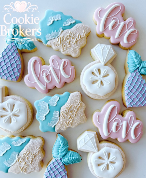 mermaid bridal shower cookies