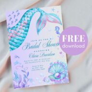 Mermaid bridal shower invitation