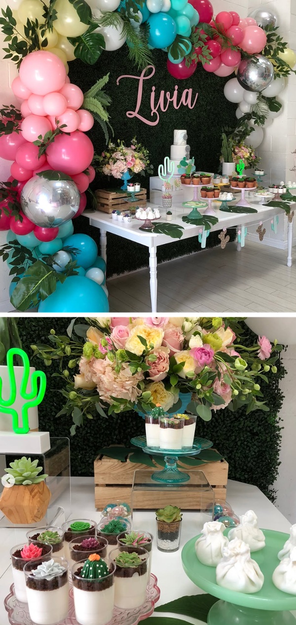 Cactus and Succulent Theme bridal shower party