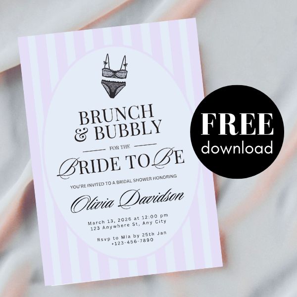 Free Elegant Lingerie Shower Invitation