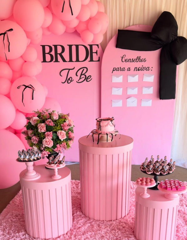 sexy hot pink lingerie themed bridal shower decorations