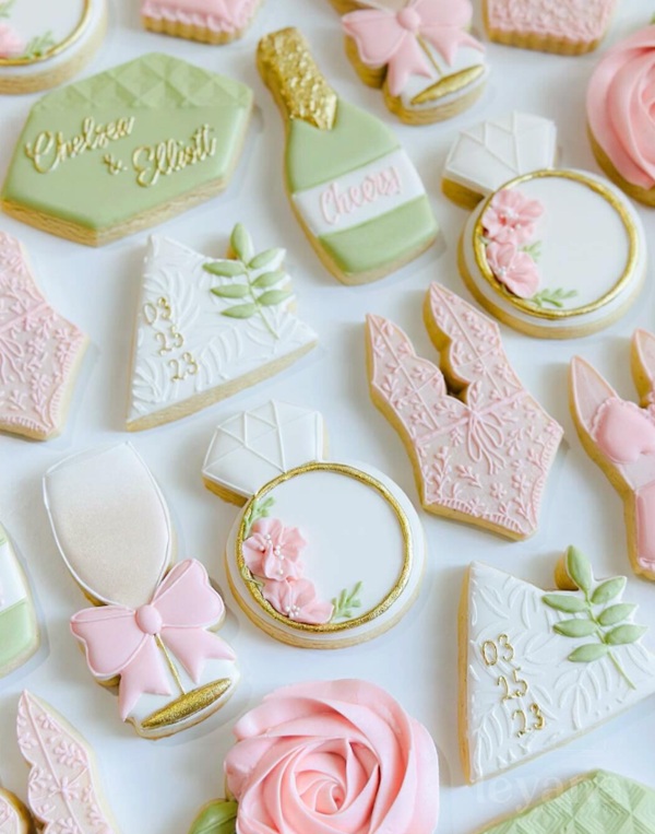 elegant lace lingerie-inspired bridal shower cookies