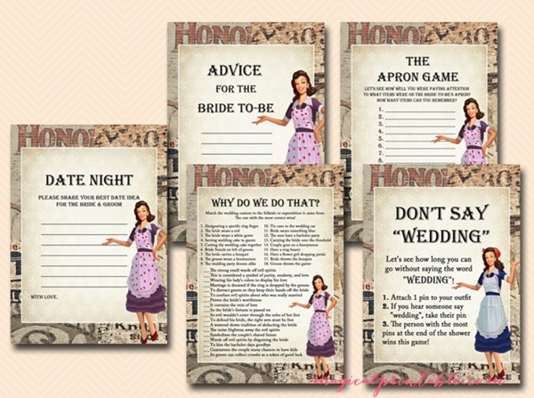 1950s Retro Housewife Bridal Shower Games