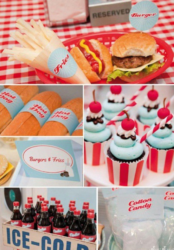 50s diner themed food