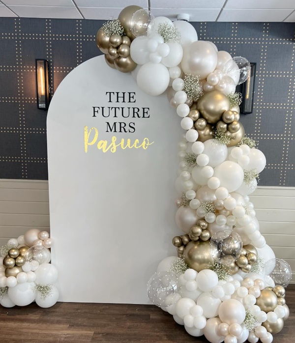 Pearl strands and pearl accented balloons