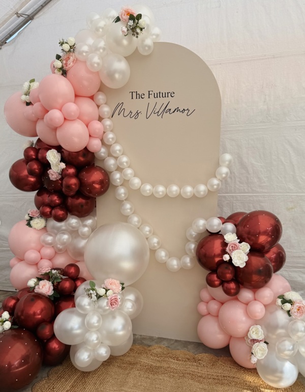 pink red pearl balloons